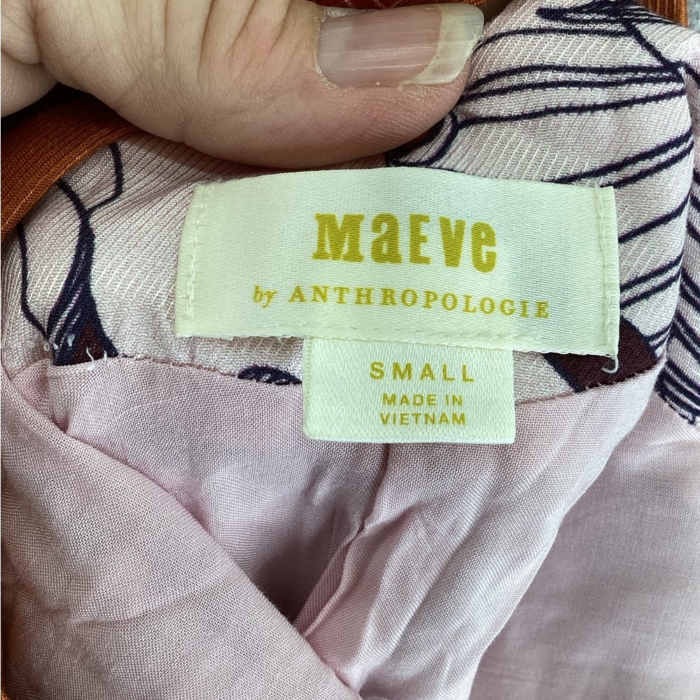 Anthropologie Maeve Pink orange‎ maxi dress size small - Picture 5 of 5